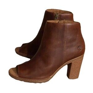 Women's Timberland TILLSTON PEEP-TOE BOOTIES Brown TB0A1IE9 Size 8